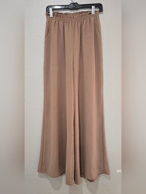 Altar'd State Wide Legs Soft Pants Tan  Womens Size Medium
